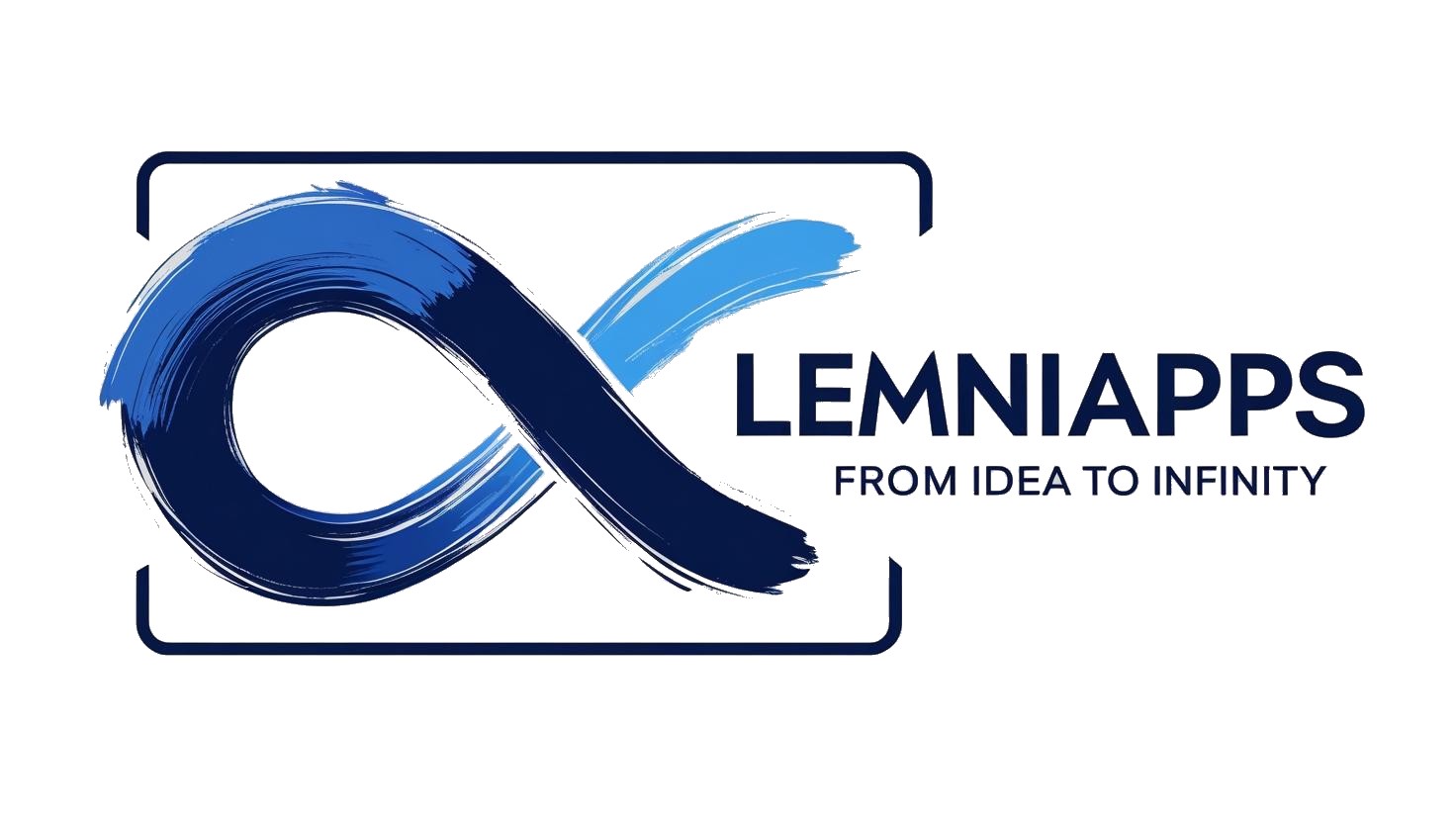 Le logo de LemniApps, représenté par une lemniscate bleue avec un effet dessin au pinceau